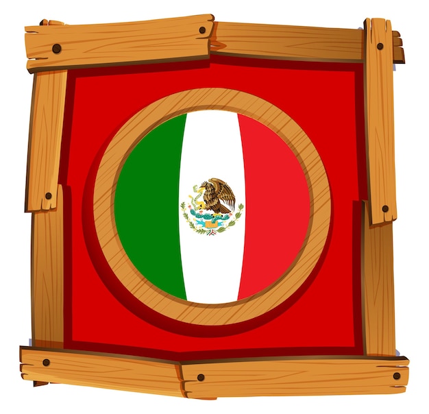 Free Vector mexico flag on round badge