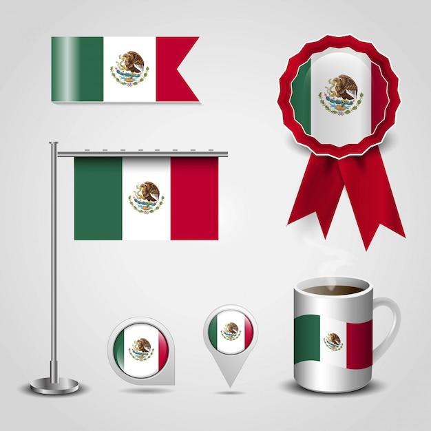 Free Vector mexico flag with creative design vector