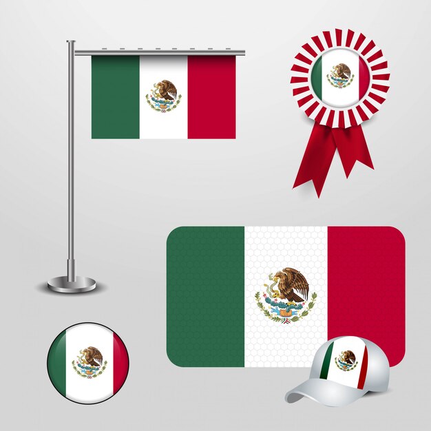 Mexico flag with creative design vector