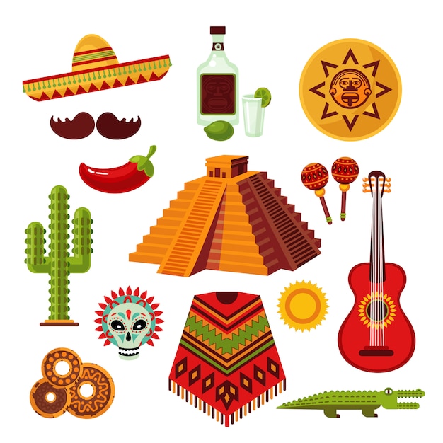 Free Vector mexico icons set