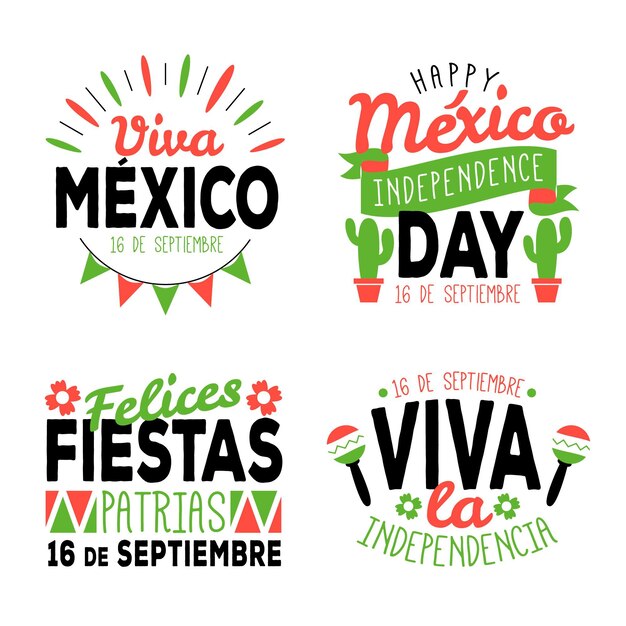 Mexico independence day badges