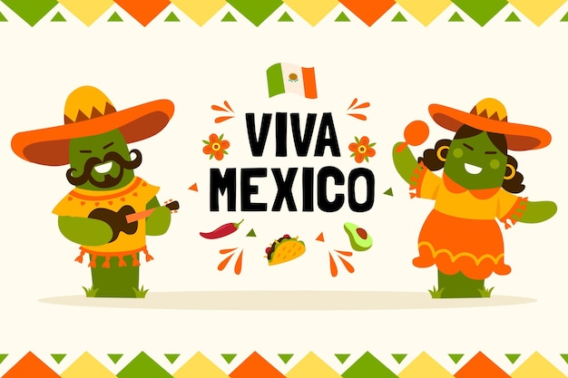 Free vector mexico independence day draw