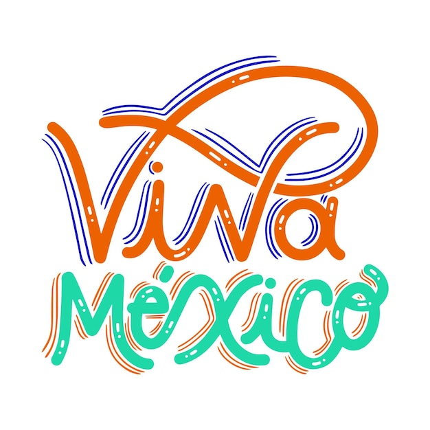 Free vector mexico's independence lettering design