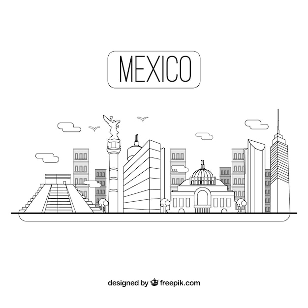 Mexico skyline background