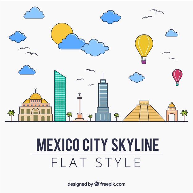 Mexico skyline background