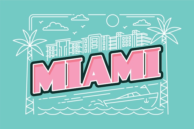 Free Vector miami city lettering