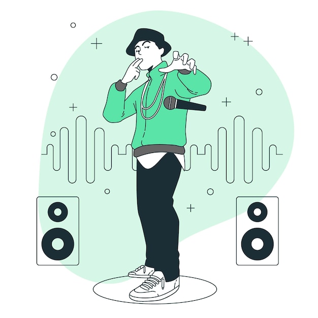 Free Vector mic drop concept illustration