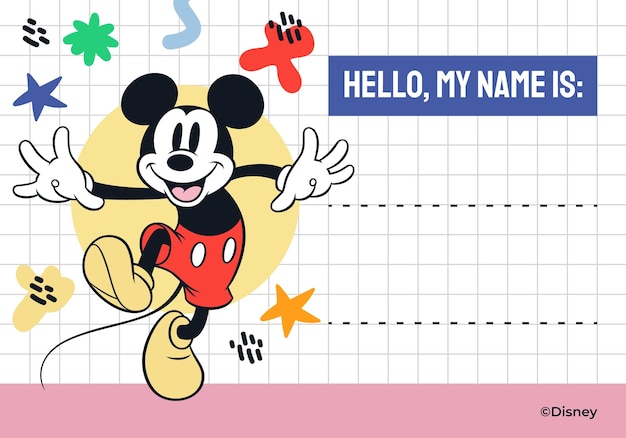 Mickey Classroom Name Tag