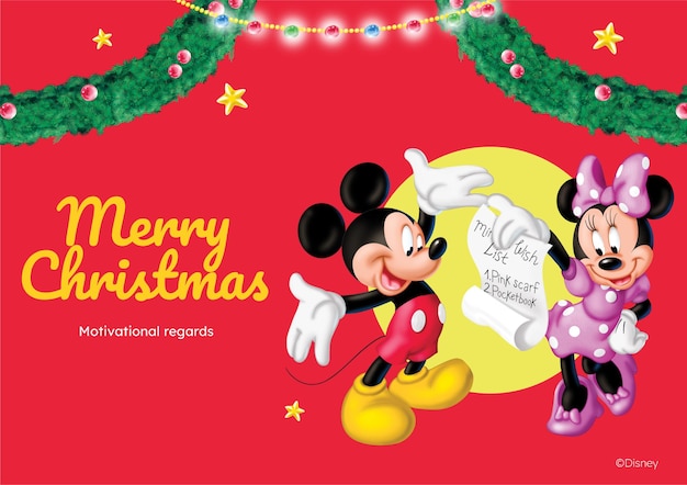 Mickey and Minnie Mouse Christmas Card