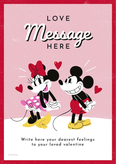 Mickey and Minnie Mouse Valentines Card