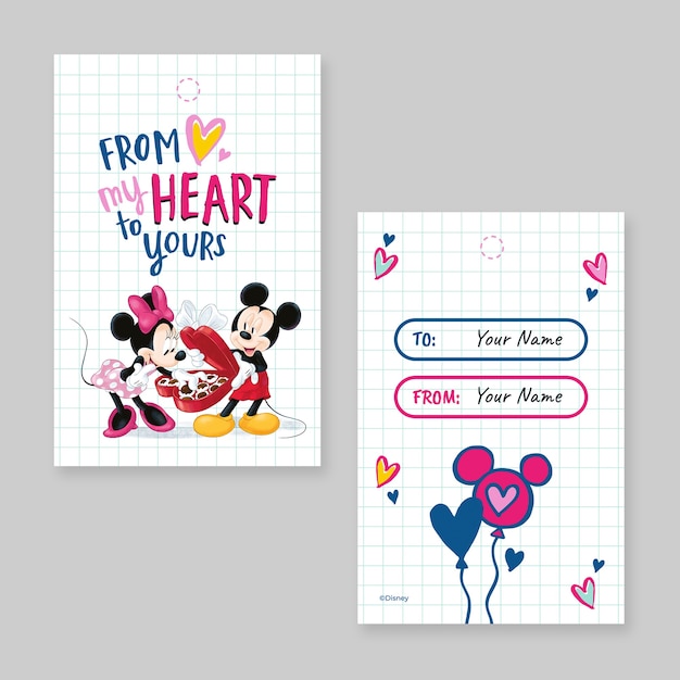 Mickey and Minnie Mouse Valentines Gift Tag