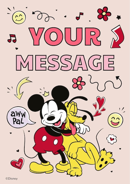 Free Vector mickey mouse birthday card