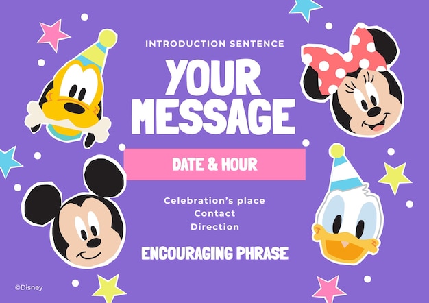 Mickey Mouse and Friends Birthday Invitation