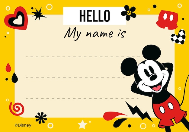 Mickey Mouse Name Tag