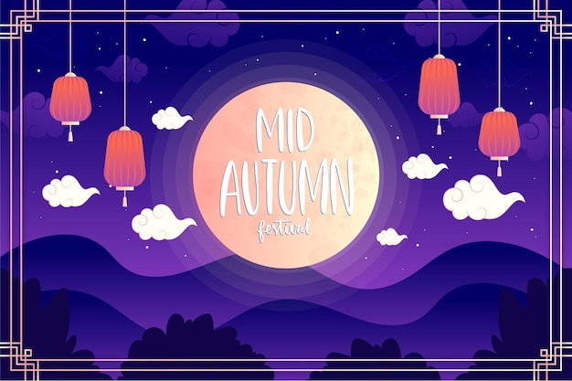 Free Vector mid-autumn festival banner