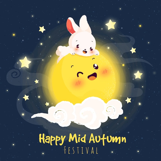 Free Vector mid-autumn festival drawn design