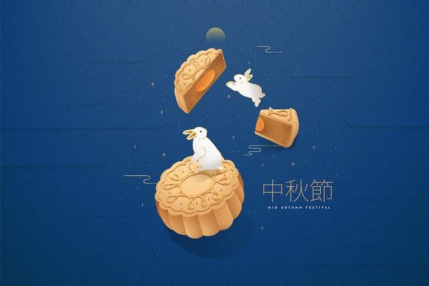 Mid-autumn festival in flat design