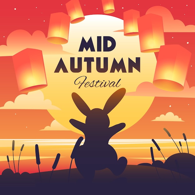 Free Vector mid-autumn festival theme