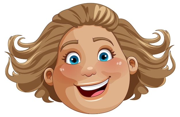 Free Vector middle age chubby woman face