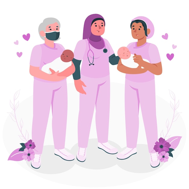 Midwives concept illustration