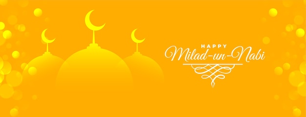 Milad un nabi yellow shiny banner design