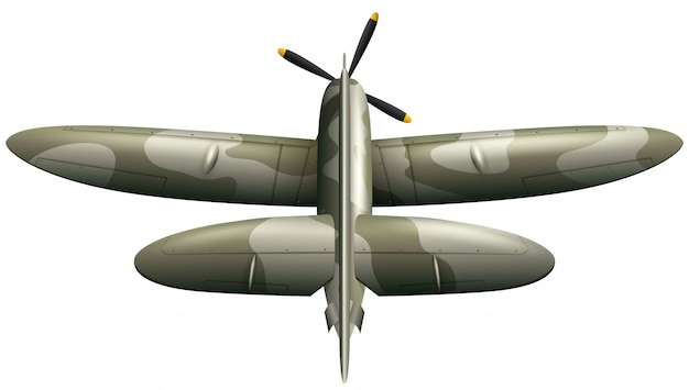 Free vector military airplane on white background