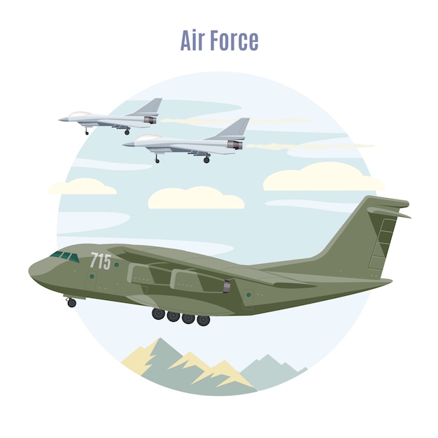 Free vector military aviation concept