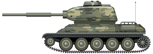 Military battle tank on white background