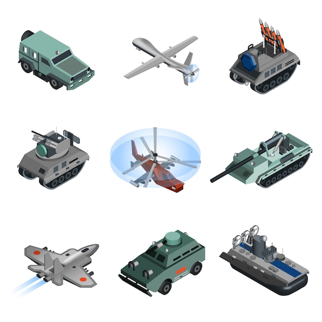 Free Vector military equipment isometric