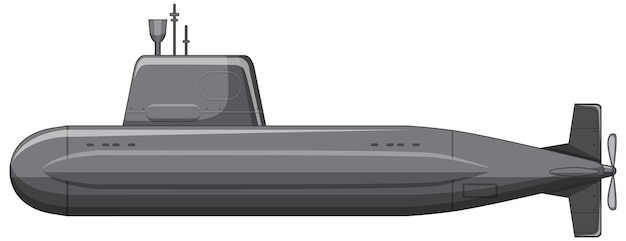 Free Vector a military submarine on white background