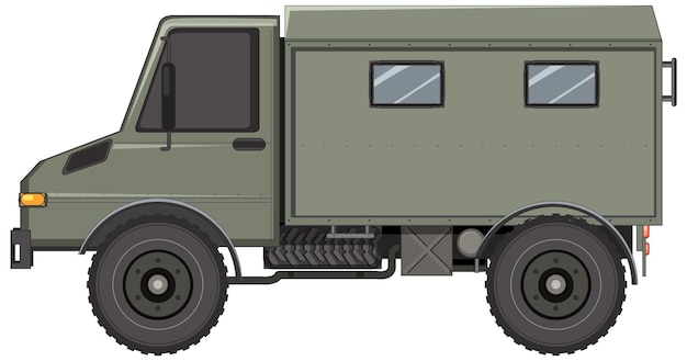 Military vehicle on white background