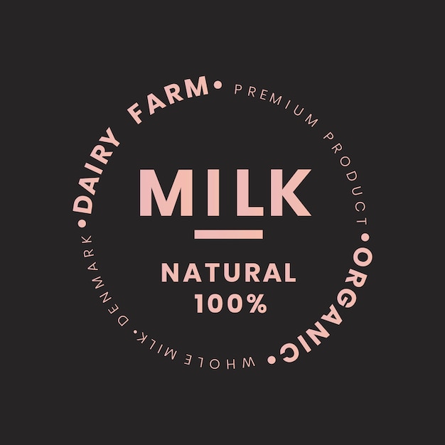 Free Vector milk bottle branding