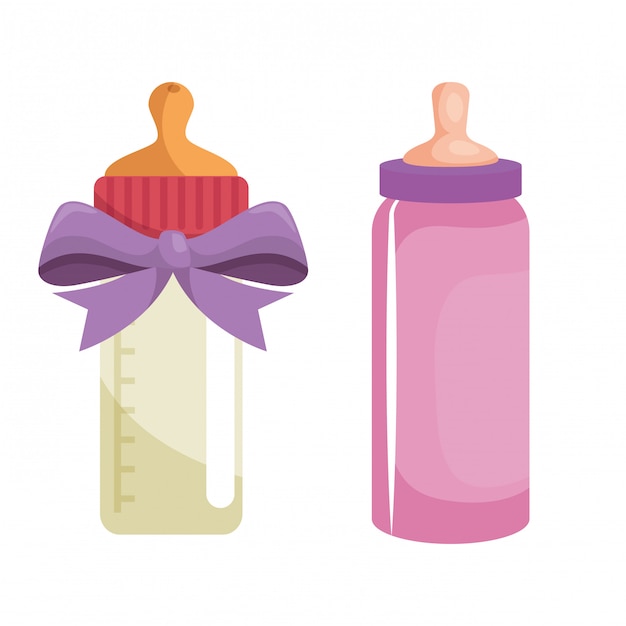 Free Vector milk bottles set