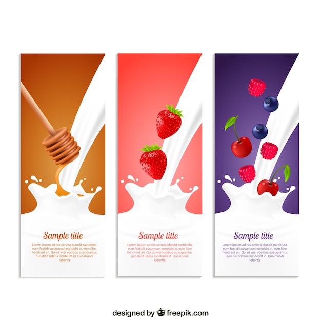 Free Vector milkshakes collection