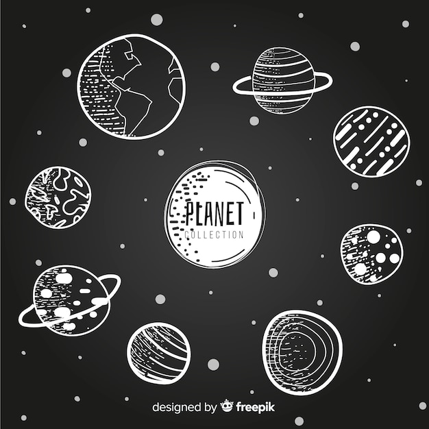 Free vector milky way planets collection