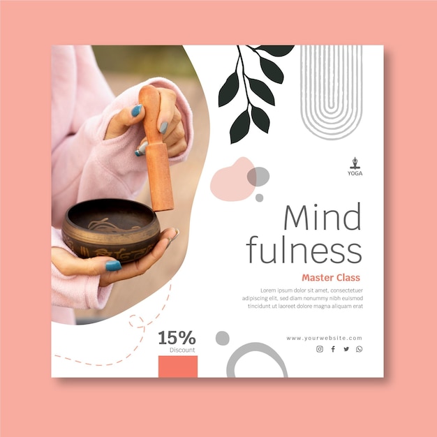 Mindfulness squared flyer template