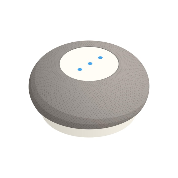 Free Vector mini round smart speaker isometric 3d icon on white background vector illustration