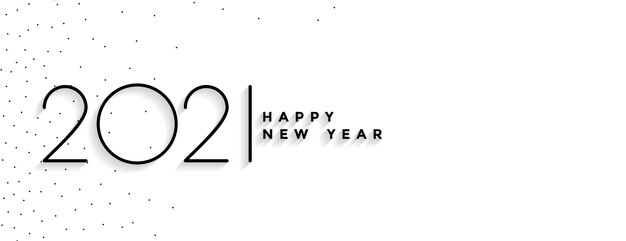 Minimal 2021 happy new year elegant banner