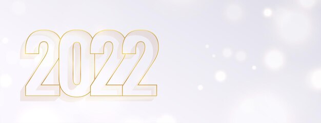 Minimal 2022 white bokeh banner design