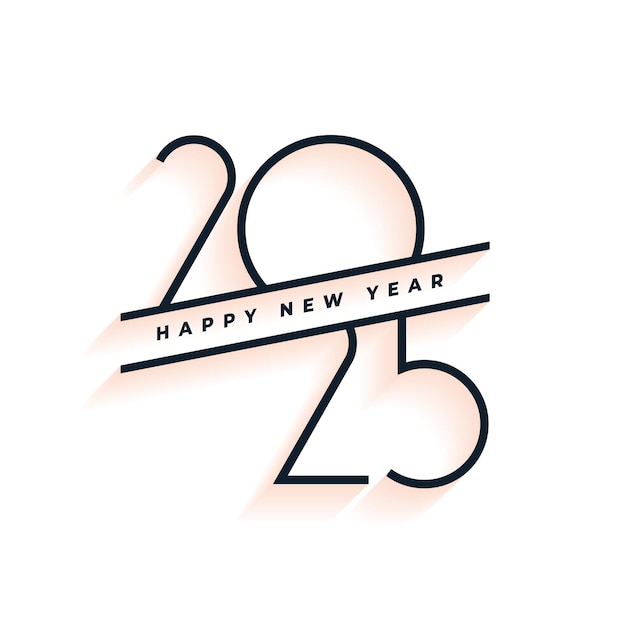 Free Vector minimal 2025 new year greeting background