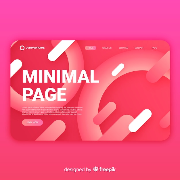 Minimal abstract landing page