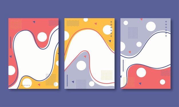 Minimal abstract posters set vector illustration