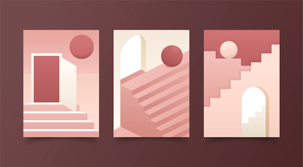 Free Vector minimal architecture covers collection