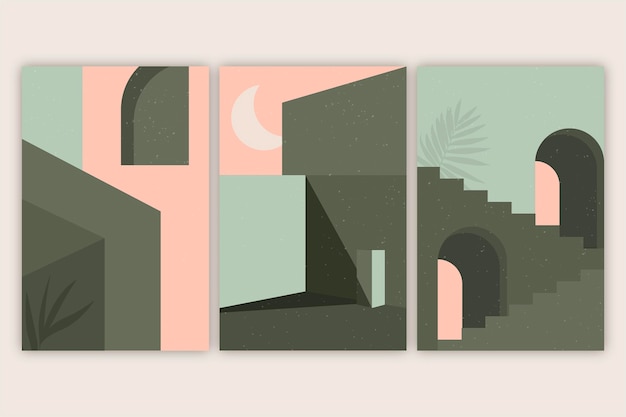 Free Vector minimal architecture covers pack