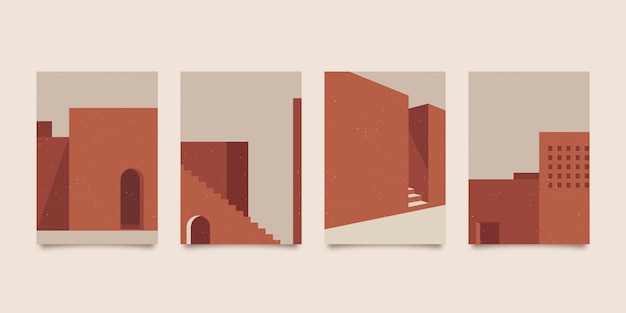 Free Vector minimal architecture covers pack