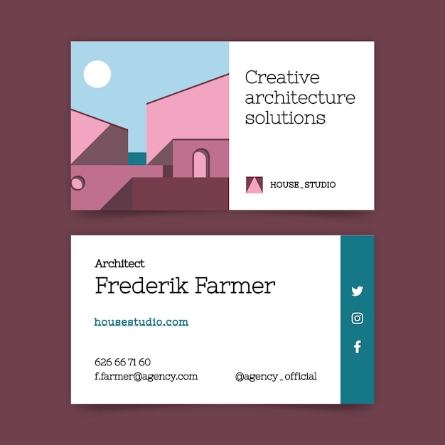 Minimal architecture horizontal business card