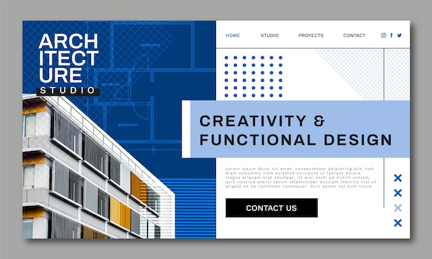 Minimal architecture project landing page