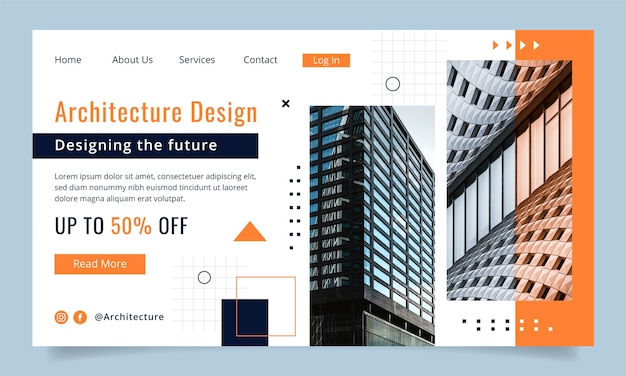 Minimal architecture project landing page