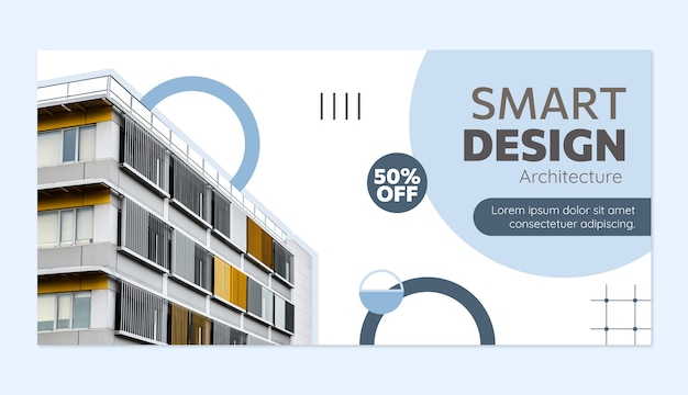 Free Vector minimal architecture project sale banner template