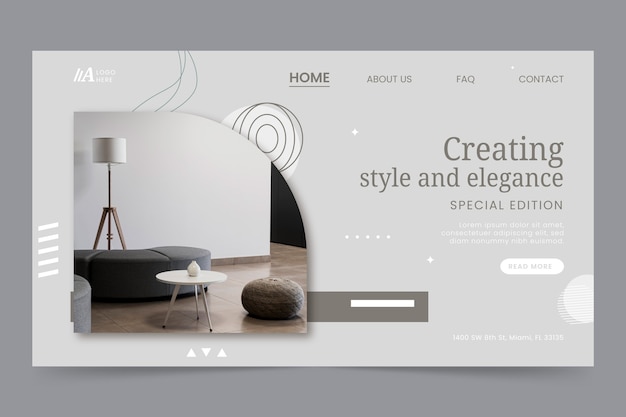 Free Vector minimal architecture project web template